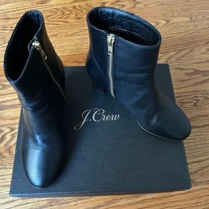 JCrew Leather Mid Heel Ankle Boot
